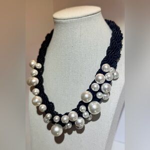 🖤 Pearl and Black Collar Necklace 🤍